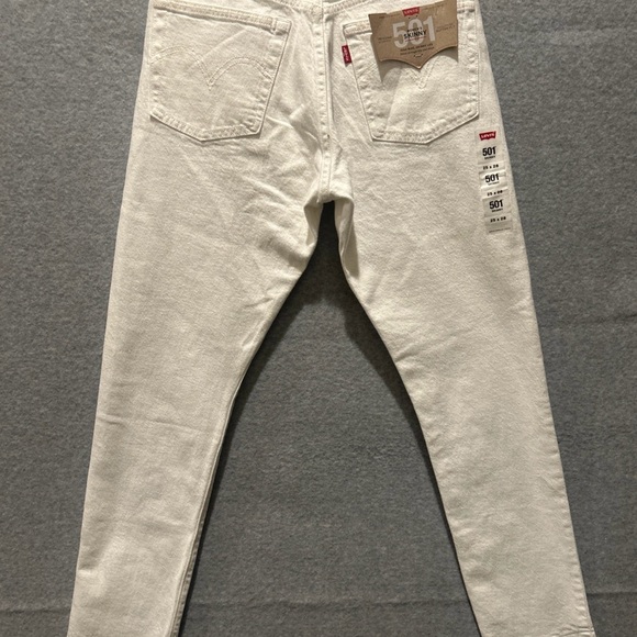 Levi's Women’s Skinny Hi-Rise -White Skinny Jeans 25X28 NWT Fringe Hem - Picture 2 of 11